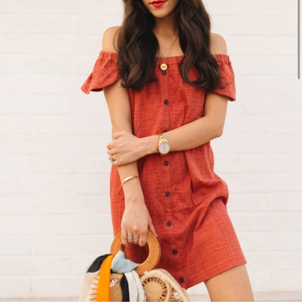 Madewell Texture & Thread Off-the-Shoulder Dress